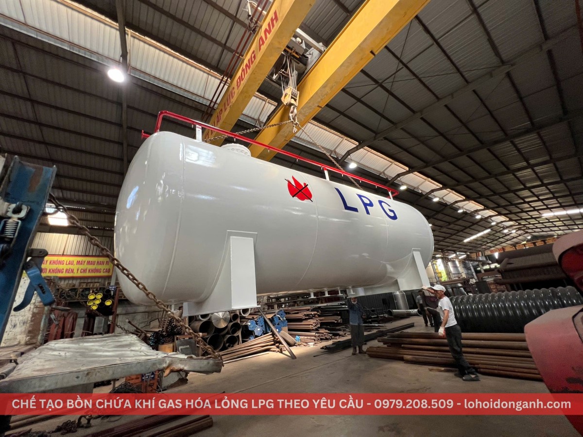 DỰ ÁN BỒN CHỨA KHÍ GAS LPG THỂ TÍCH 15 TẤN KIỂU NẰM LẮP ĐẶT TẠI THÁI BÌNH
