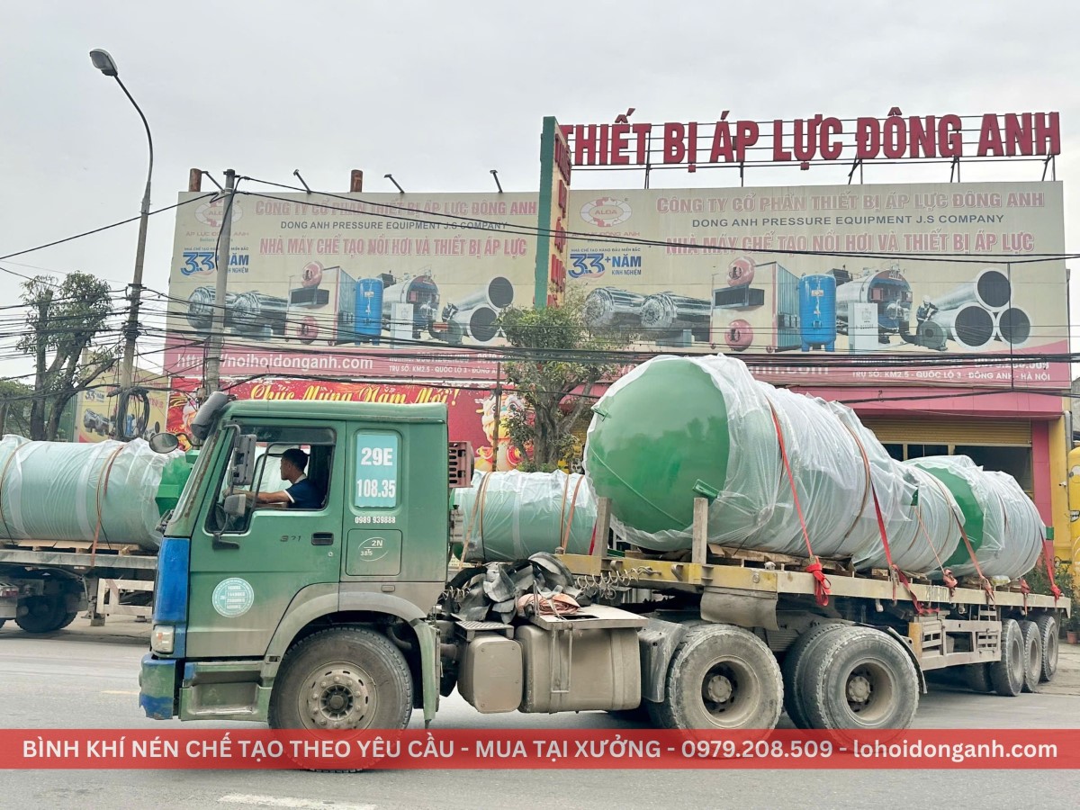 BÀN GIAO LÔ 10 BÌNH KHÍ NÉN ÁP SUẤT 10 BAR CHO CÔNG TY CÓ VỐN ĐẦU TƯ NƯỚC NGOÀI TỪ SINGAPORE